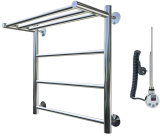 Электрический полотенцесушитель Тругор Аспект 1 П с полкой 60x50см хром Аспект1/элТЭН6050П